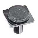 Sietto [M-1301-PC] Glass Cabinet Knob - Geometric Series - Slate Gray - Polished Chrome Base - 1 1/4&quot; Sq.