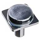 Sietto [M-1302-PC] Glass Cabinet Knob - Geometric Series - Irid Black - Polished Chrome Base - 1 1/4&quot; Sq.