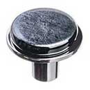 Sietto [R-1302-PC] Glass Cabinet Knob - Geometric Series - Irid Black - Polished Chrome Base - 1 1/4&quot; Dia.