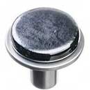 Sietto [R-1302-SN] Glass Cabinet Knob - Geometric Series - Irid Black - Satin Nickel Base - 1 1/4&quot; Dia.