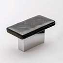 Sietto [K-1802-PC] Glass Cabinet Knob - Skyline Series - Irid Black Glass - Polished Chrome Base - 2" L