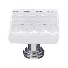 Sietto [K-900-ORB] Glass Cabinet Knob - Texture Series - White Honeycomb Glass - Oil Rubbed Bronze Base - 1 1/4&quot; Sq.