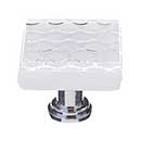 Sietto [K-900-ORB] Glass Cabinet Knob - Texture Series - White Honeycomb Glass - Oil Rubbed Bronze Base - 1 1/4" Sq.
