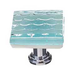 Sietto [K-901-ORB] Glass Cabinet Knob - Texture Series - Light Aqua Honeycomb Glass - Oil Rubbed Bronze Base - 1 1/4&quot; Sq.