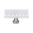 Sietto [LK-900-PC] Glass Cabinet Knob - Texture Series - White Honeycomb Glass - Polished Chrome Base - 2" L