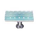 Sietto [LK-901-PC] Glass Cabinet Knob - Texture Series - Light Aqua Honeycomb Glass - Polished Chrome Base - 2&quot; L