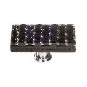 Sietto [LK-902-ORB] Glass Cabinet Knob - Texture Series - Black Honeycomb Glass - Oil Rubbed Bronze Base - 2" L