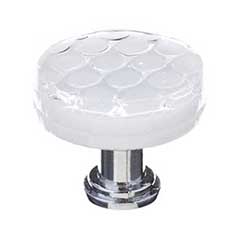 Sietto [R-900-ORB] Glass Cabinet Knob - Texture Series - White Honeycomb Glass - Oil Rubbed Bronze Base - 1 1/4&quot; Dia.