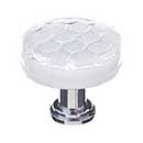 Sietto [R-900-PC] Glass Cabinet Knob - Texture Series - White Honeycomb Glass - Polished Chrome Base - 1 1/4" Dia.