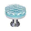 Sietto [R-901-ORB] Glass Cabinet Knob - Texture Series - Light Aqua Honeycomb Glass - Oil Rubbed Bronze Base - 1 1/4" Dia.