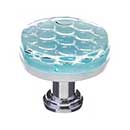 Sietto [R-901-ORB] Glass Cabinet Knob - Texture Series - Light Aqua Honeycomb Glass - Oil Rubbed Bronze Base - 1 1/4" Dia.