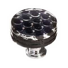 Sietto [R-902-ORB] Glass Cabinet Knob - Texture Series - Black Honeycomb Glass - Oil Rubbed Bronze Base - 1 1/4&quot; Dia.