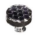 Sietto [R-902-PC] Glass Cabinet Knob - Texture Series - Black Honeycomb Glass - Polished Chrome Base - 1 1/4&quot; Dia.