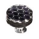 Sietto [R-902-SN] Glass Cabinet Knob - Texture Series - Black Honeycomb Glass - Satin Nickel Base - 1 1/4&quot; Dia.