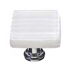 Sietto [LK-800-ORB] Glass Cabinet Knob - Texture Series - White Reed Glass - Oil Rubbed Bronze Base - 2" L