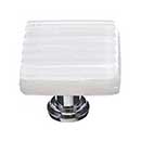 Sietto [LK-800-ORB] Glass Cabinet Knob - Texture Series - White Reed Glass - Oil Rubbed Bronze Base - 2&quot; L