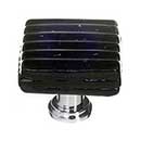Sietto [K-802-ORB] Glass Cabinet Knob - Texture Series - Black Reed Glass - Oil Rubbed Bronze Base - 1 1/4&quot; Sq.