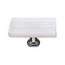 Sietto [LK-800-PC] Glass Cabinet Knob - Texture Series - White Reed Glass - Polished Chrome Base - 2&quot; L