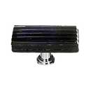 Sietto [LK-802-PC] Glass Cabinet Knob - Texture Series - Black Reed Glass - Polished Chrome Base - 2" L