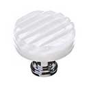 Sietto [R-800-ORB] Glass Cabinet Knob - Texture Series - White Reed Glass - Oil Rubbed Bronze Base - 1 1/4" Dia.