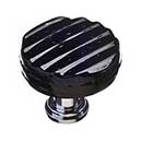 Sietto [R-802-PC] Glass Cabinet Knob - Texture Series - Black Reed Glass - Polished Chrome Base - 1 1/4" Dia.