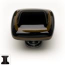 Sietto [K-101-ORB] Handmade Glass Cabinet Knob - Stratum - Woodland Brown &amp; Black - Oil Rubbed Bronze Base - 1 1/4&quot; Sq.