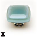 Sietto [K-103-ORB] Handmade Glass Cabinet Knob - Stratum - Spruce Green - Oil Rubbed Bronze Base - 1 1/4" Sq.