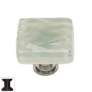 Sietto [K-201-ORB] Handmade Glass Cabinet Knob - Glacier - Spruce Green - Oil Rubbed Bronze Base - 1 1/4&quot; Sq.