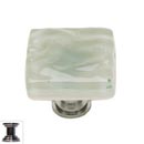 Sietto [K-201-PC] Handmade Glass Cabinet Knob - Glacier - Spruce Green - Polished Chrome Base - 1 1/4&quot; Sq.