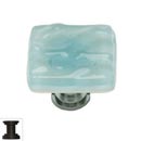 Sietto [K-208-ORB] Handmade Glass Cabinet Knob - Glacier - Light Aqua - Oil Rubbed Bronze Base - 1 1/4" Sq.