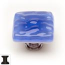 Sietto [K-219-ORB] Handmade Glass Cabinet Knob - Glacier - Sky Blue - Oil Rubbed Bronze Base - 1 1/4" Sq.