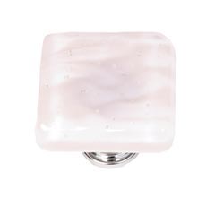 Sietto [K-228-ORB] Handmade Glass Cabinet Knob - Skinny Glacier - Rose - Oil Rubbed Bronze Base - 1 1/4&quot; Sq.