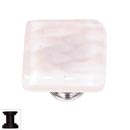 Sietto [K-228-ORB] Handmade Glass Cabinet Knob - Skinny Glacier - Rose - Oil Rubbed Bronze Base - 1 1/4&quot; Sq.