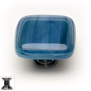 Sietto [K-303-PC] Handmade Glass Cabinet Knob - Cirrus - Marine Blue - Polished Chrome Base - 1 1/4" Sq.