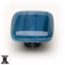 Sietto [K-303-PC] Handmade Glass Cabinet Knob - Cirrus - Marine Blue - Polished Chrome Base - 1 1/4&quot; Sq.