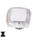 Sietto [K-701-ORB] Handmade Glass Cabinet Knob - Reflective - White - Oil Rubbed Bronze Base - 1 1/4" Sq.