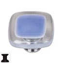 Sietto [K-704-ORB] Handmade Glass Cabinet Knob - Reflective - Sky Blue - Oil Rubbed Bronze Base - 1 1/4" Sq.