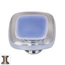 Sietto [K-704-SN] Handmade Glass Cabinet Knob - Reflective - Sky Blue - Satin Nickel Base - 1 1/4&quot; Sq.