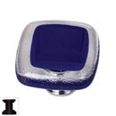 Sietto [K-707-ORB] Handmade Glass Cabinet Knob - Reflective - Deep Cobalt - Oil Rubbed Bronze Base - 1 1/4" Sq.