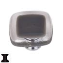 Sietto [K-709-ORB] Handmade Glass Cabinet Knob - Reflective - Slate Grey - Oil Rubbed Bronze Base - 1 1/4" Sq.