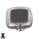 Sietto [K-709-PC] Handmade Glass Cabinet Knob - Reflective - Slate Grey - Polished Chrome Base - 1 1/4" Sq.