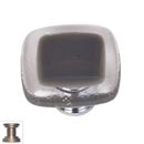 Sietto [K-709-SN] Handmade Glass Cabinet Knob - Reflective - Slate Grey - Satin Nickel Base - 1 1/4" Sq.