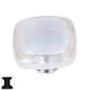 Sietto [K-710-ORB] Handmade Glass Cabinet Knob - Reflective - Blue-Grey - Oil Rubbed Bronze Base - 1 1/4&quot; Sq.