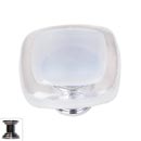 Sietto [K-710-PC] Handmade Glass Cabinet Knob - Reflective - Blue-Grey - Polished Chrome Base - 1 1/4&quot; Sq.