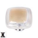 Sietto [K-714-PC] Handmade Glass Cabinet Knob - Reflective - Sesame - Polished Chrome Base - 1 1/4&quot; Sq.