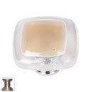 Sietto [K-714-SN] Handmade Glass Cabinet Knob - Reflective - Sesame - Satin Nickel Base - 1 1/4&quot; Sq.