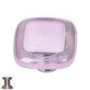 Sietto [K-717-SN] Handmade Glass Cabinet Knob - Reflective - Pink - Satin Nickel Base - 1 1/4" Sq.