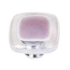 Sietto [K-718-ORB] Handmade Glass Cabinet Knob - Reflective - Purple - Oil Rubbed Bronze Base - 1 1/4&quot; Sq.