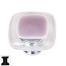 Sietto [K-718-ORB] Handmade Glass Cabinet Knob - Reflective - Purple - Oil Rubbed Bronze Base - 1 1/4" Sq.