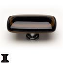 Sietto [LK-101-ORB] Handmade Glass Cabinet Knob - Stratum - Long - Woodland Brown & Black - Oil Rubbed Bronze Base - 2" L x 1" W